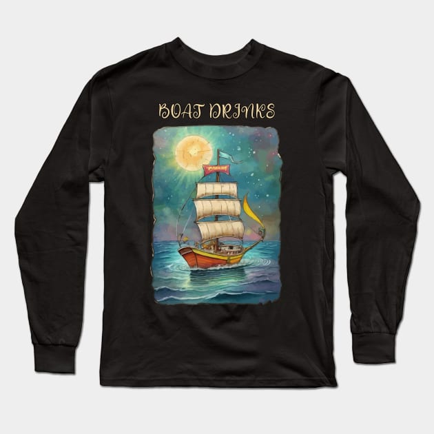 Boat Drink's Long Sleeve T-Shirt by Moulezitouna
